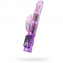 Вагинальный вибратор «High-Tech Fantasy» с клиторальным стимулятором и ротацией от компании ToyFa, цвет фиолетовый, 761034, из материала TPE, коллекция ToyFa A-Toys, длина 21 см.