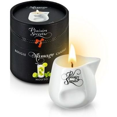 Массажная свеча с ароматом мохито «Bougie de Massage Mojito», 80 мл, Plaisir Secret 826012, 80 мл.