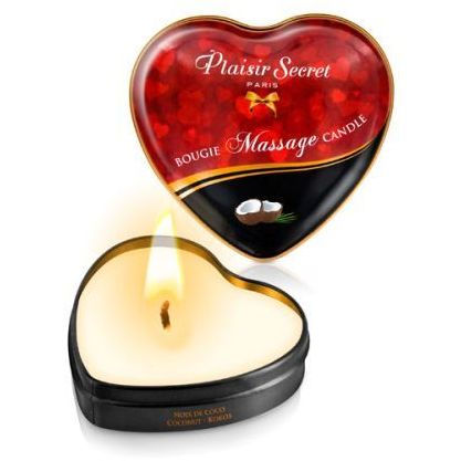 Массажная свеча с ароматом кокоса «Bougie Massage Candle» от компании Plaisirs Secrets, объем 35 мл, 826065, бренд Plaisir Secret, 35 мл.