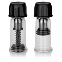 Помпы для сосков «Nipple Play Vacuum Twist Suckers» от компании California Exotic Novelties, цвет черный, SE-2645-05-2, бренд CalExotics, длина 10.3 см., со скидкой