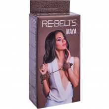 Наручники «Maya Brown» на цепочке от компании Rebelts, цвет коричневый, размер OS, 7745-02rebelts, из материала Кожа, длина 22.5 см.