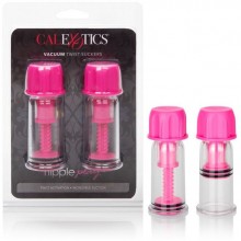 Помпы для сосков «Nipple Play Vacuum Twist Suckers» от компании California Exotic Novelties, цвет розовый, SE-2645-10-2, из материала Пластик АБС, длина 10.3 см.