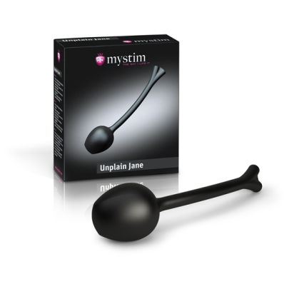 Шарик вагинальный «Geisha Ball, Mono Unplain Jane» с электростимулирующими импульсами от компании Mystim, цвет черный, 46285, бренд Mystim GmbH, длина 14.3 см., со скидкой