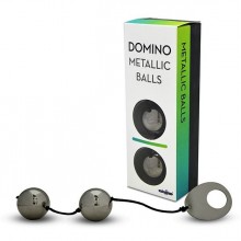 Вагинальные шарики из металла «Domino Metallic Balls» от компании Gopaldas, цвет серебристый, H00104, длина 28 см., со скидкой