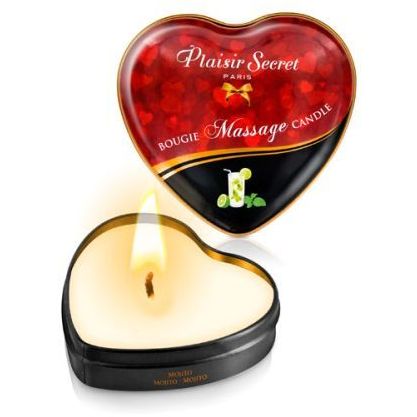 Массажная свеча с ароматом мохито «Bougie Massage Candle» от компании Plaisirs Secrets, объем 35 мл, 826066, бренд Plaisir Secret, 35 мл.