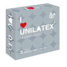 Презервативы с точками из натурального латекса «Dotted» от компании Unilatex, упаковка 3 шт, UL-3017-1, длина 19 см.
