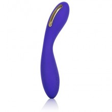 Изогнутый женский вибратор для точки G - «Impulse Intimate E-Stimulator Wand» от компании California Exotic Novelties, цвет синий, SE-0630-15-3, бренд CalExotics, длина 21.5 см.