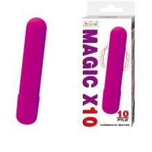 Мощная вибропуля «Magic X10» от компании Baile, цвет фиолетовый, BI-014192-B, длина 9.2 см.