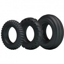 Набор из трех эрекционных колец различного размера «Ring» от компании Baile, цвет черный, BI-0210179, диаметр 4.3 см.