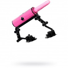 Секс-машина MotorLovers «Pink-Punk» с поршневой системой и функцией нагрева, цвет розовый, длина насадки 14 см, ToyFa 456602, длина 14 см., со скидкой