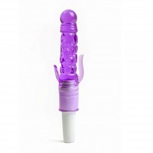 Гелевый вагинальный вибратор с дополнительными отростками, цвет фиолетовый, 4sexdream 47471, длина 21 см.