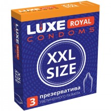 Презервативы большого размера из натурального латекса «№3 Big Box XXL», упаковка 3 шт, Luxe INSluxe8, длина 19 см.