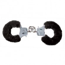 Наручники «Furry Fun Cuffs Black» с мехом от ToyJoy, цвет черный, 3006009505, из материала Металл