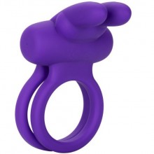 Двойное эрекционное кольцо с вибрацией «Dual Rockin Rabbit» от компании California Exotic Novelties, цвет фиолетовый, SE-1843-20-3, бренд CalExotics, диаметр 4.5 см.
