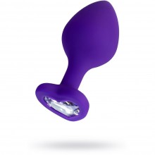 Фиолетовая втулка «Diamond Heart» с прозрачным стразом, рабочая длина 7 см, Toyfa 357026, длина 8 см., со скидкой