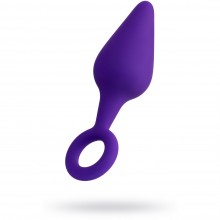 Фиолетовая анальная втулка «Bung» с кольцом для извлечения, рабочая длина 8 см, Toyfa 357028, длина 11.5 см., со скидкой