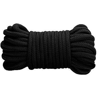 Черная веревка для связывания «Thick Bondage Rope», 10 м., Shots OU355BLK, бренд Shots Media, коллекция Ouch!, 10 м.