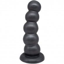 Черная насадка-плаг «Platinum 9» в виде елочки из шариков на харнесс-трусики, ПВХ, Lovetoy 138700, цвет Черный, длина 24 см.