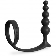 Анальные шарики с эрекционным кольцом «Ass-gasm Cockring Anal Beads», черные, Pipedream 4696-23 PD, из материала Силикон, длина 12 см.