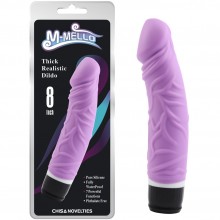 Вибратор «Thick Realistic Dilio Purple», цвет фиолетовый, с рельефным рисунком, CN-101834621, бренд Chisa Novelties, из материала Силикон, длина 19.5 см.