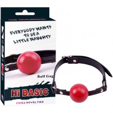 Кляп-шарик красного цвета «Ball Gag», Chisa CN-374181929, бренд Chisa Novelties, коллекция Hi-Basic, диаметр 4 см.