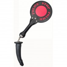 Шлепалка круглая с подвеской в форме фаллоса «Stop Police», LoveToy 520300, со скидкой