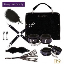 БДСМ-набор женский в черном цвете «Kinky Me Softly», Rianne S E29086, из материала Искусственная кожа