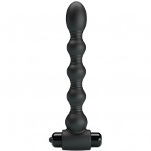 Анальный стимулятор-елочка с вибрацией «Lynn», цвет черный, Baile BI-040105, из материала Силикон, коллекция Pretty Love, длина 18.2 см.
