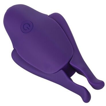 Фиолетовые виброзажимы для сосков «Nipple Play Rechargeable Nipplettes», California Exotic Novelties SE-2589-55-2, из материала Пластик АБС, длина 7 см., со скидкой