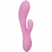 Ультрагибкий женский вибратор-кролик «Contour Zoie» с клиторальной стимуляцией, цвет розовый, материал силикон, California Exotic Novelties SE-4382-50-3, длина 17.75 см.