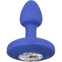 Перезаряжаемая анальная вибропробка «Cheeky Gems Small Rechargeable Vibrating Probe», цвет синий, California Exotic Novelties SE-0443-15-3, длина 5 см., со скидкой