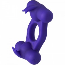 Эрекционное виброкольцо с двумя моторами «Silicone Rechargeable Triple Orgasm Enhancer», цвет фиолетовый, California Exotic Novelties SE-1843-50-3, бренд CalExotics, коллекция Couture Collection, длина 10.75 см.
