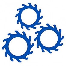 Набор из 3 синих эрекционных колец «Renegade Gears», цвет синий, NS Novelties NSN-1116-97, из материала Силикон
