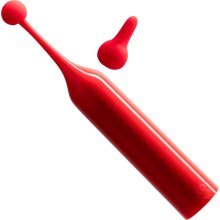 Точечный клиторальный стимулятор «Pop» с двумя насадками, цвет красный, Romp RPPT1SG7, длина 14.3 см.