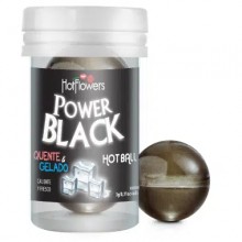 Интимный гель «Power Black Hot Ball» с охлаждающе-разогревающим эффектом, 2 шт х 3 г, HotFlowers HC269, бренд Hot Flowers, из материала Масляная основа