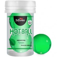 Интимный гель «Aromatic Hot Ball» с ароматом и вкусом мяты, 2 шт х 3 г, HotFlowers HC585, бренд Hot Flowers, из материала Масляная основа