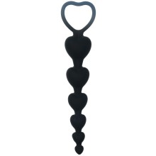 Гибкая черная анальная цепочка-елочка «Оки-Чпоки», 9877467, длина 18.5 см.