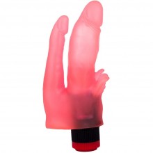 Гелевый женский вибратор для двойного проникновения, цвет розовый, Биоклон 224900, из материала ПВХ, длина 17 см., со скидкой
