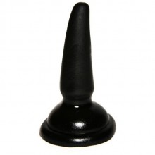 Анальная пробка на присоске для начинающих, длина 11 см, цвет черный, бренд Джага-Джага, из материала ПВХ, длина 11 см.