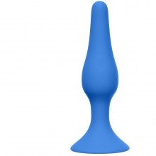 Гладкая анальная пробка «Slim Anal Plug Small Blue» Lola Toys Backdoor Edition 4207-02Lola, из материала Силикон, коллекция Backdoor Black Edition, длина 10.5 см.