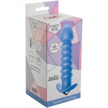 Анальная пробка с вибрацией First Time «Twisted Anal Plug Blue», цвет синий, Lola Toys 5007-02lola, бренд Lola Games, коллекция First Time by Lola, длина 13 см.