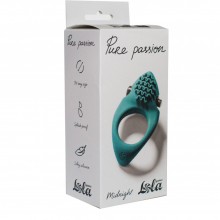 Эрекционное кольцо с узким клиторальным вибростимулятором и рельефом в виде волн «Midnight» из коллекции Pure Passion, цвет бирюзовый, Lola Toys 1300-03lola, бренд Lola Games, из материала Силикон, длина 8 см.