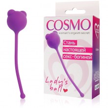 Шарик вагинальный Cosmo, цвет фиолетовый, диаметр 28 мм, CSM-23011, бренд Bior Toys, из материала Силикон, диаметр 2.8 см.