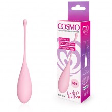 Вагинальный шарик вытянутой формы со смещенным центром тяжести, цвет розовый, Cosmo CSM-23139-1, бренд Bior Toys, из материала Силикон, длина 18 см.