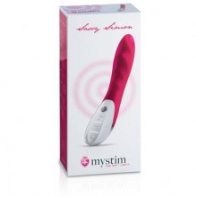 Вибратор премиум класса «Sassy Simon» рельефный от компании Mystim, цвет розовый, 46830, бренд Mystim GmbH, длина 27 см., со скидкой
