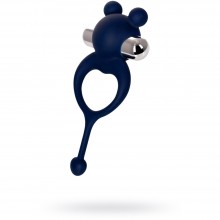 Виброкольцо с хвостиком и вибропулей «Mickey», цвет синий, JOS 782020, длина 12.5 см.