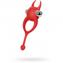 Виброкольцо с хвостиком и съемной вибропулей «Nick», цвет красный, JOS 782021, длина 13.5 см.